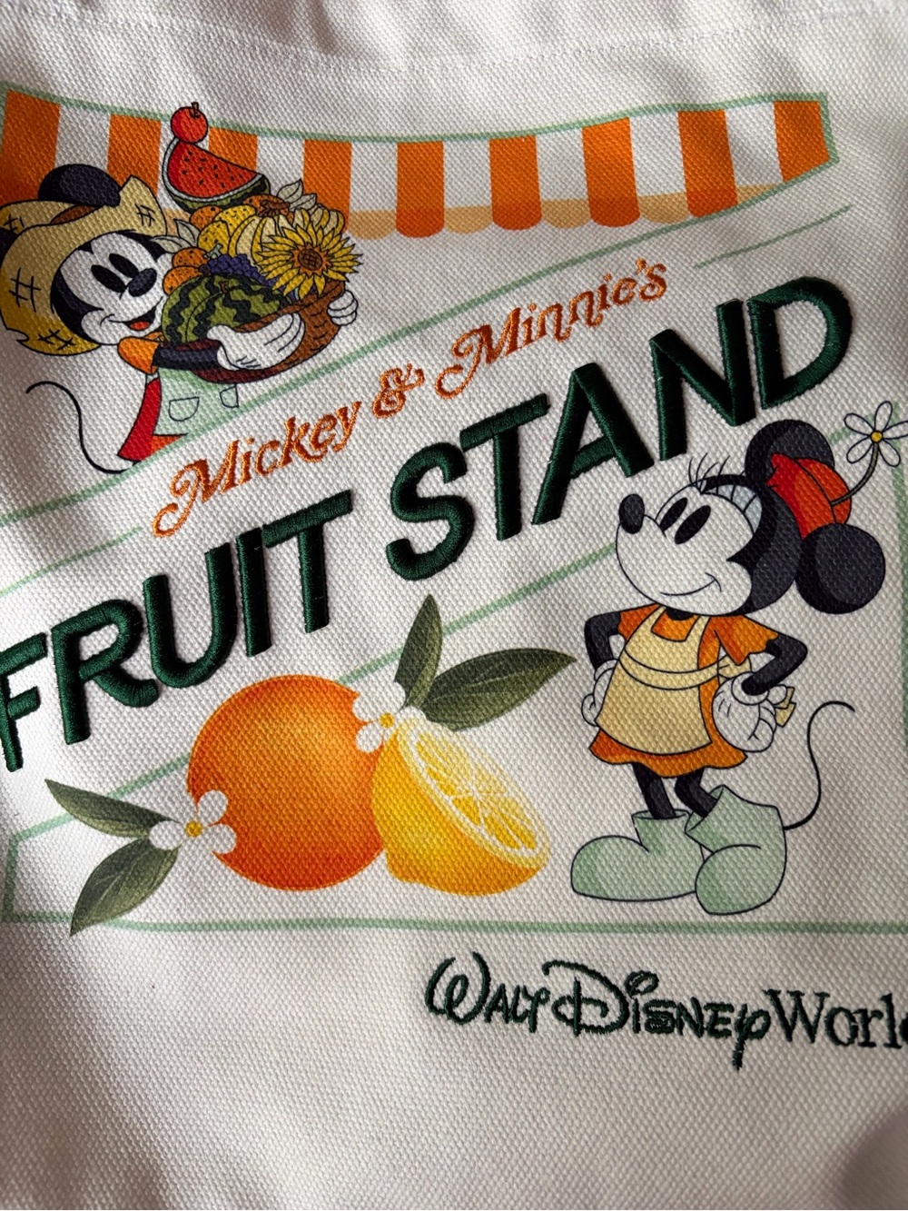 Disney Mickey and Minnie fruit stand tote